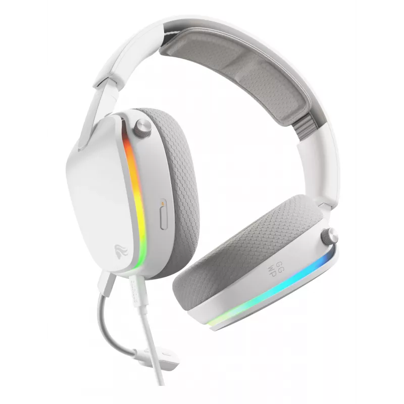 Glorious Gaming Glorious GHS Eternal RGB – Stereo-RGB-mängukõrvaklapid arvutile, PS5-le, PS4-le, Switchile – kohandatud häälestusega nurga all draiverid, reguleeritav kristallselge eemaldatav mikrofon, USB-C – vastupidav, kogu päeva/öö mugavus – valge