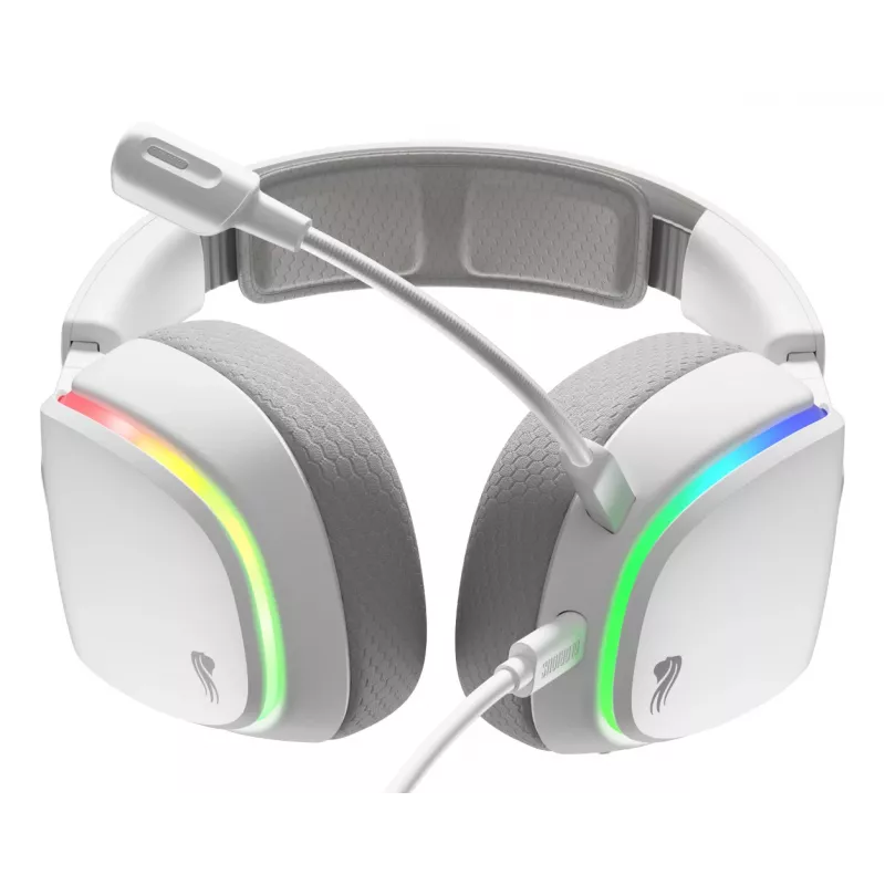 Glorious Gaming Glorious GHS Eternal RGB – Stereo-RGB-mängukõrvaklapid arvutile, PS5-le, PS4-le, Switchile – kohandatud häälestusega nurga all draiverid, reguleeritav kristallselge eemaldatav mikrofon, USB-C – vastupidav, kogu päeva/öö mugavus – valge