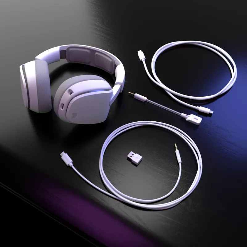 Glorious Gaming Glorious GHS Eternal RGB – Stereo-RGB-mängukõrvaklapid arvutile, PS5-le, PS4-le, Switchile – kohandatud häälestusega nurga all draiverid, reguleeritav kristallselge eemaldatav mikrofon, USB-C – vastupidav, kogu päeva/öö mugavus – valge
