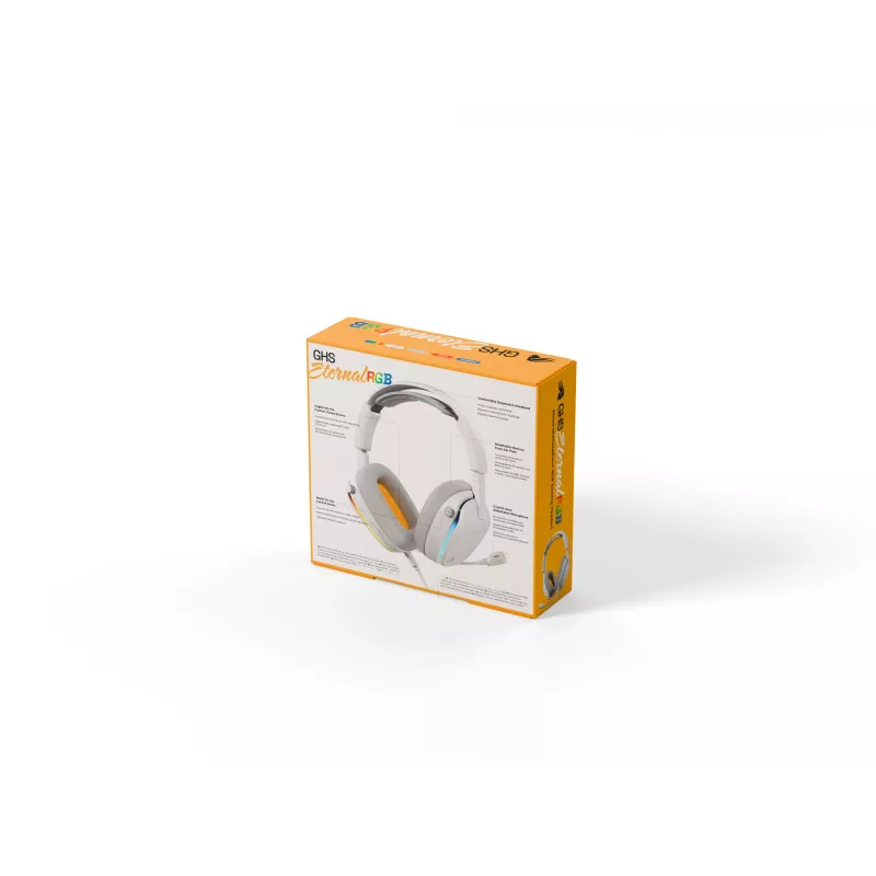 Glorious Gaming Glorious GHS Eternal RGB – Stereo-RGB-mängukõrvaklapid arvutile, PS5-le, PS4-le, Switchile – kohandatud häälestusega nurga all draiverid, reguleeritav kristallselge eemaldatav mikrofon, USB-C – vastupidav, kogu päeva/öö mugavus – valge