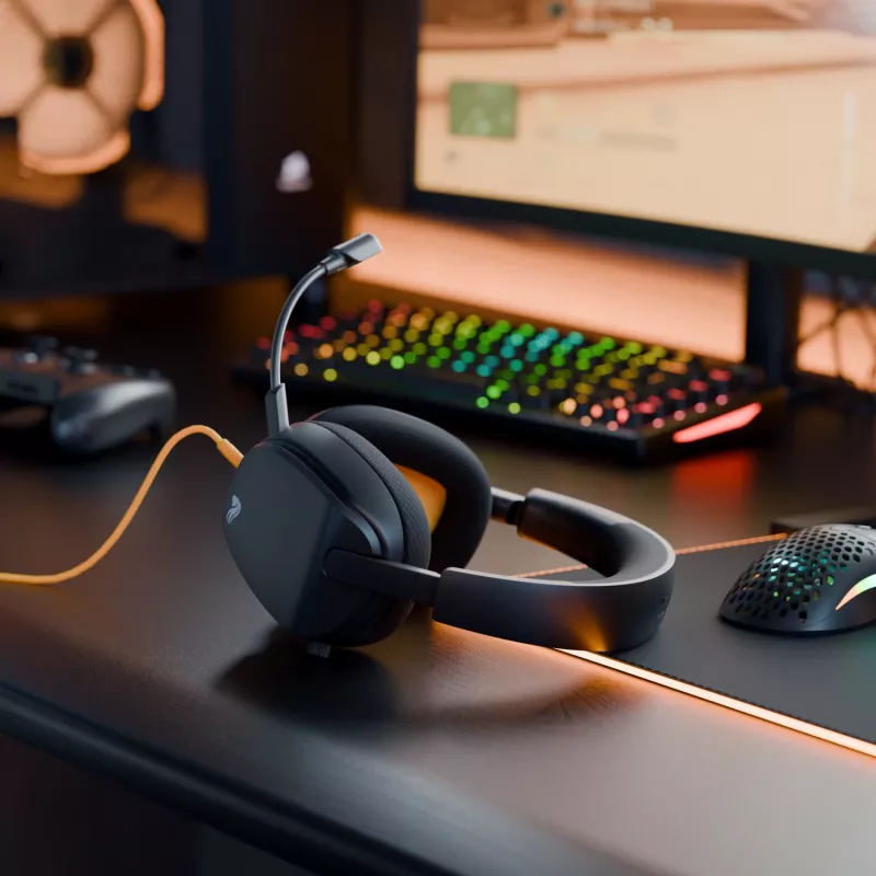 Glorious Gaming Glorious GHS Eternal - Stereo mängupeakomplekt arvutile, PS5-le, PS4-le, Xboxile, Switchile - kohandatud häälesuunaga nurga all olevad draiverid, reguleeritav kristallselge eemaldatav mikrofon, 3,5 mm - vastupidav, kogu päeva/öö mugavus - must