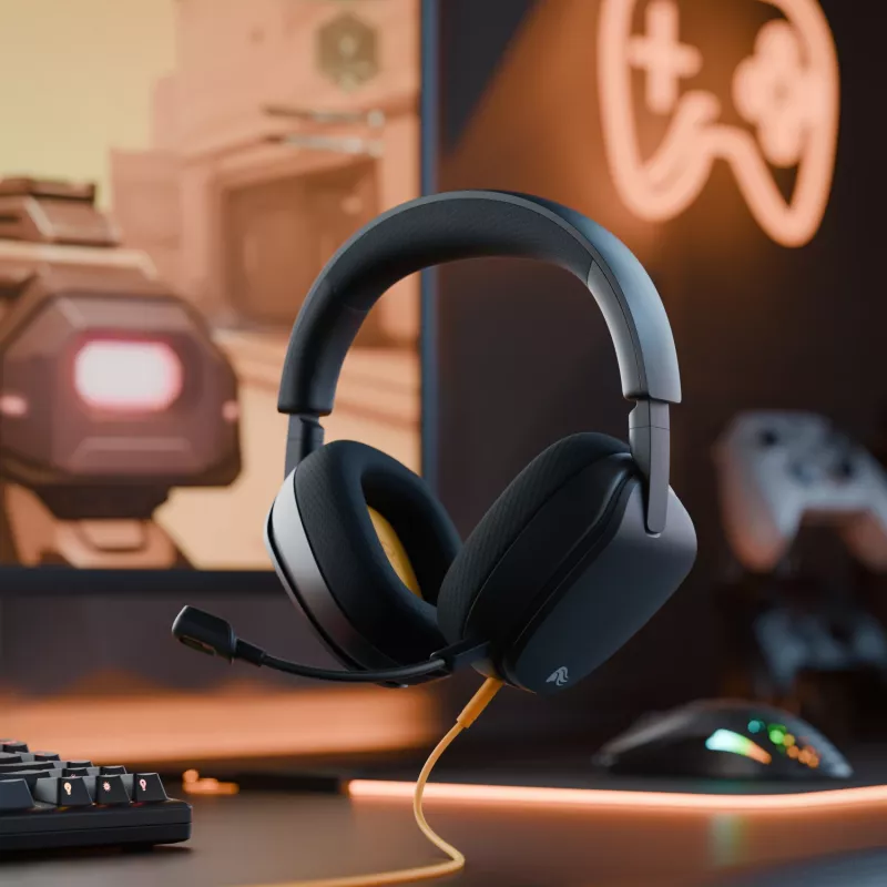 Glorious Gaming Glorious GHS Eternal - Stereo mängupeakomplekt arvutile, PS5-le, PS4-le, Xboxile, Switchile - kohandatud häälesuunaga nurga all olevad draiverid, reguleeritav kristallselge eemaldatav mikrofon, 3,5 mm - vastupidav, kogu päeva/öö mugavus - must