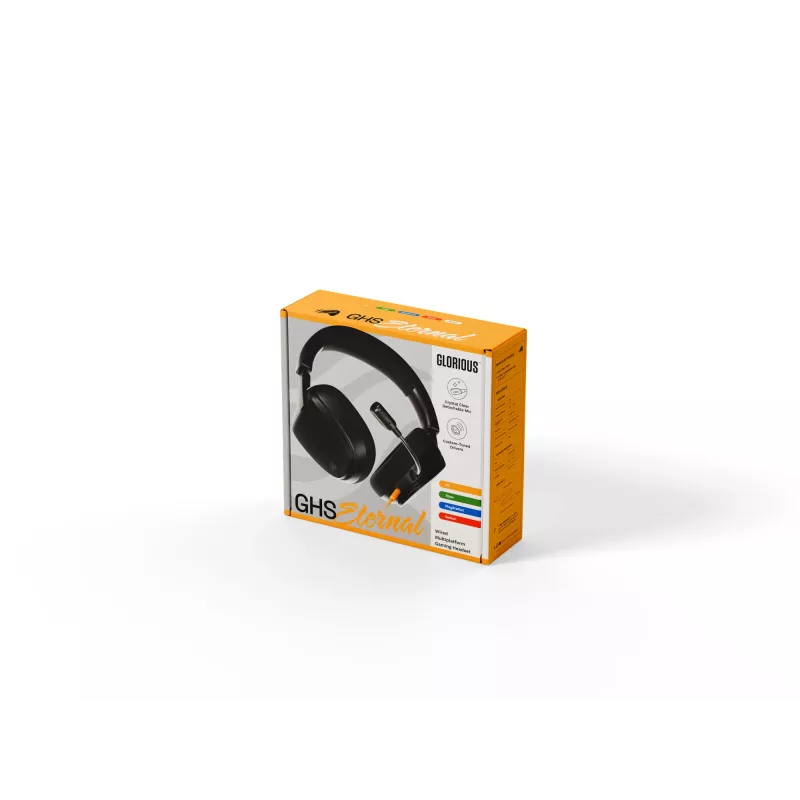 Glorious Gaming Glorious GHS Eternal - Stereo mängupeakomplekt arvutile, PS5-le, PS4-le, Xboxile, Switchile - kohandatud häälesuunaga nurga all olevad draiverid, reguleeritav kristallselge eemaldatav mikrofon, 3,5 mm - vastupidav, kogu päeva/öö mugavus - must