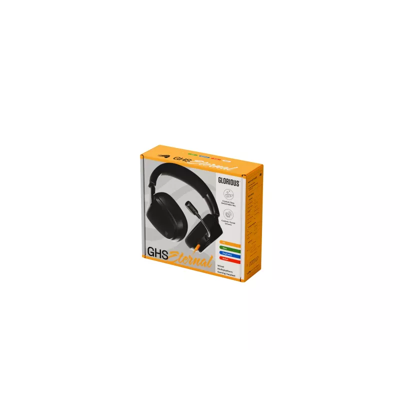 Glorious Gaming Glorious GHS Eternal - Stereo mängupeakomplekt arvutile, PS5-le, PS4-le, Xboxile, Switchile - kohandatud häälesuunaga nurga all olevad draiverid, reguleeritav kristallselge eemaldatav mikrofon, 3,5 mm - vastupidav, kogu päeva/öö mugavus - must