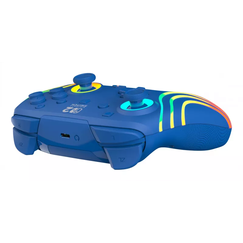 Juhtmega ja juhtmevaba mängupult Turtle Beach Afterglow Wave Blue Nintendo Switch 2 jaoks — Bluetooth/USB-C, RGB, sisseehitatud 20 h aku, 3 m kaabel