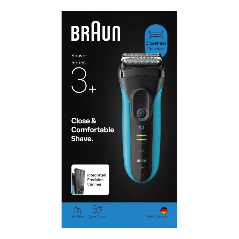 Elektriline pardel BRAUN Series 3 3040 laetav must/sinine, mudel 3040