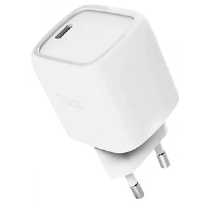 Laadija Trust Maxo 30W USB-C GaN laadija siseruumidesse kiirlaadimine valge