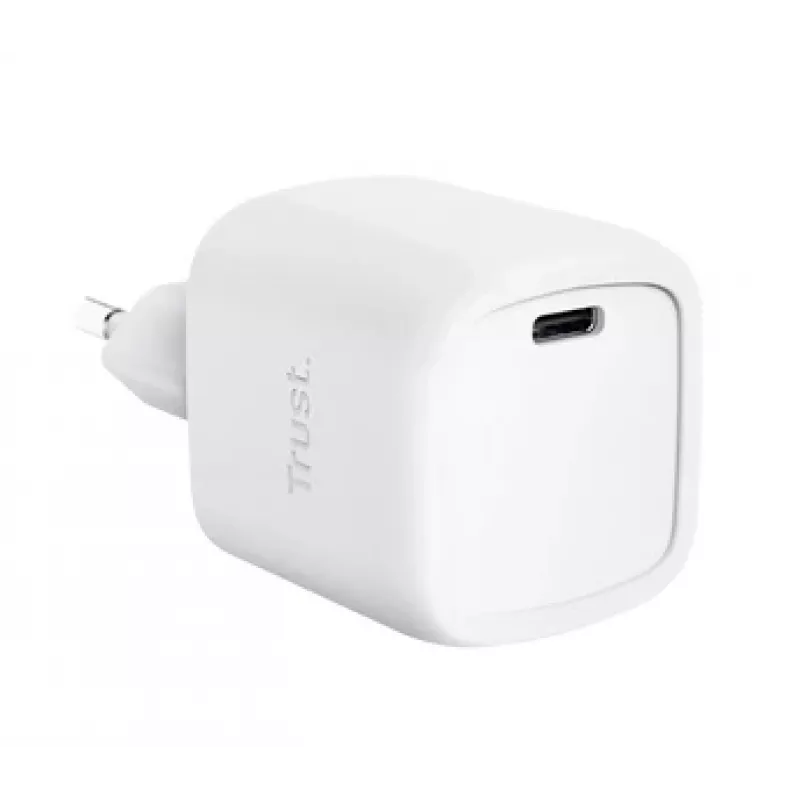 Laadija Trust Maxo 30W USB-C GaN laadija siseruumidesse kiirlaadimine valge