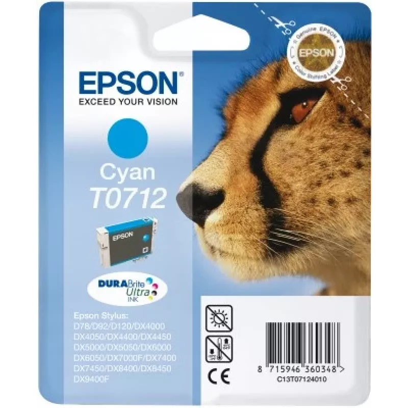 Epson Cheetah Singlepack tsüaan T0712 DURABrite Ultra tint
