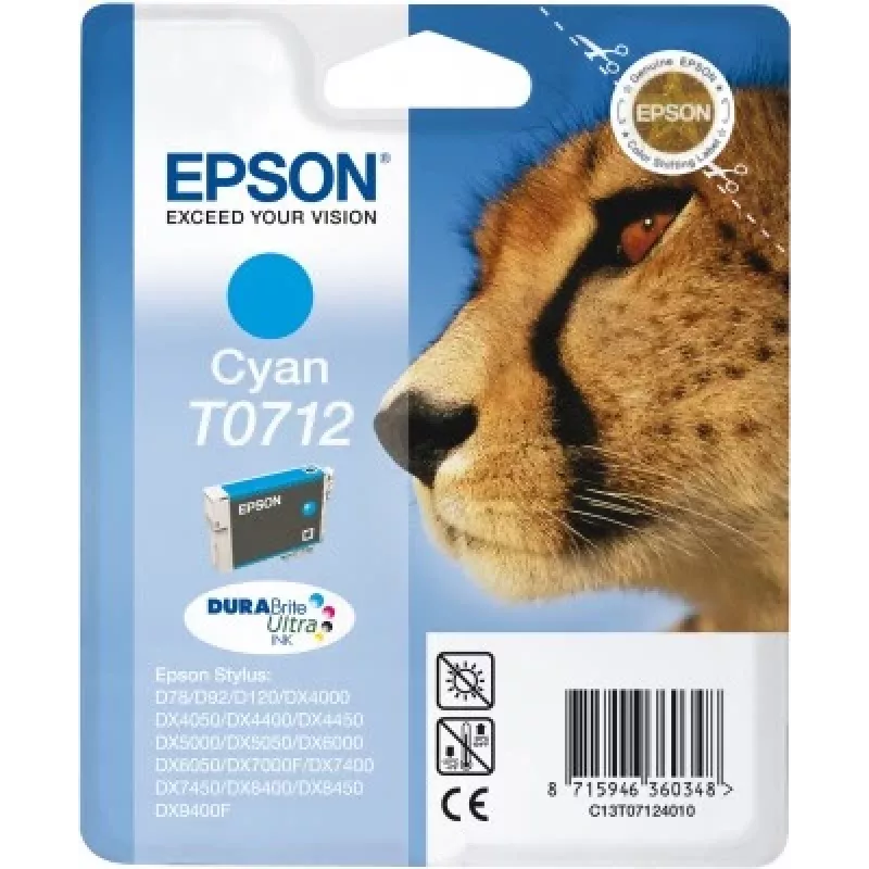 Epson Cheetah Singlepack tsüaan T0712 DURABrite Ultra tint