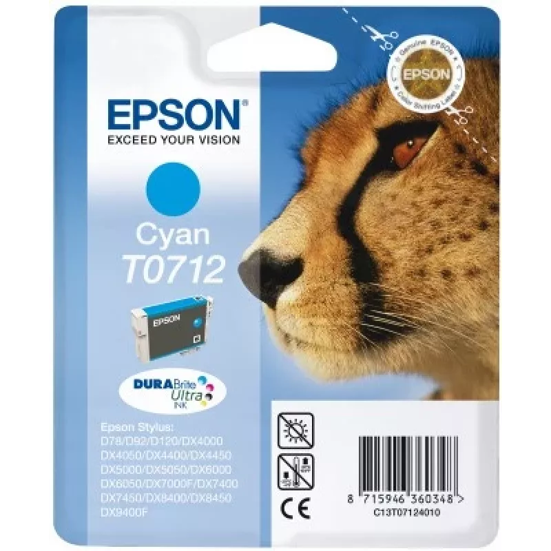 Epson Cheetah Singlepack tsüaan T0712 DURABrite Ultra tint