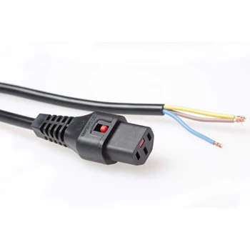 ACT toitejuhe C13 IEC Lukk avatud ots must 2 m PC1025 230 V 10 A