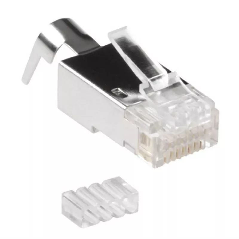 ACT RJ45 (8P/8C) CAT6A varjestatud modulaarpistik ümarkaablile täis- või keerutatud soontega