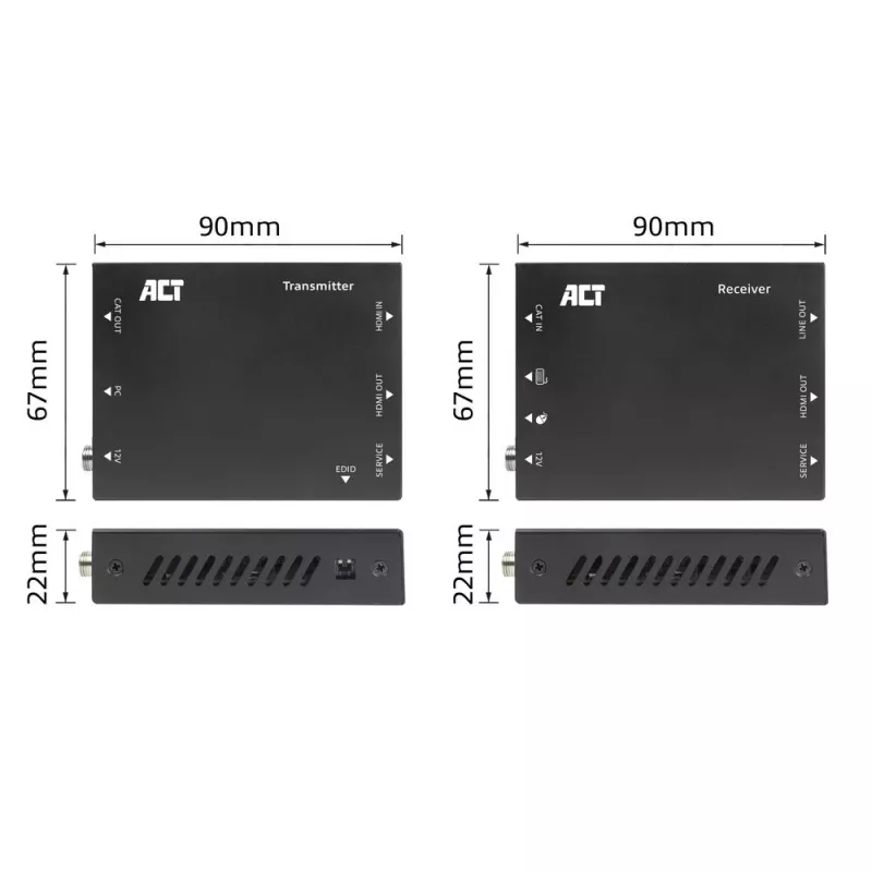 ACT 4K HDMI 2.0 KVM pikenduskomplekt üle CAT6A kuni 70 meetrit
