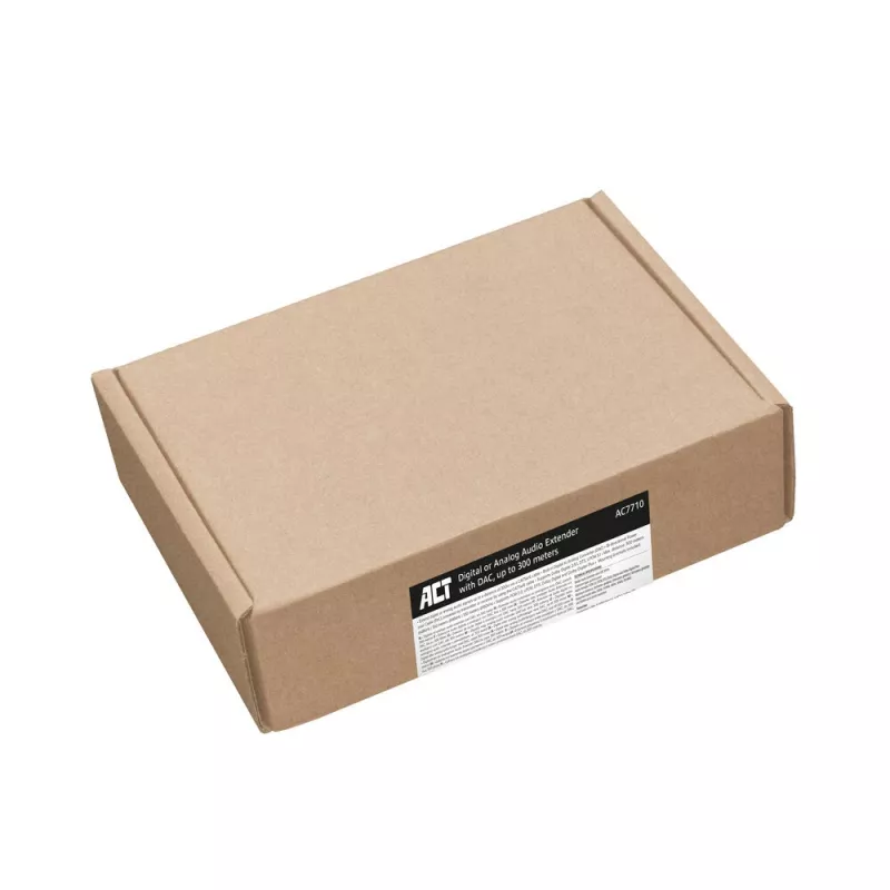Audio otsepikenduskomplekt ACT AC7710 — digitaalne/analoog üle Cat5e/Cat6 koos DAC-iga, TOSLINK I/O, kuni 300 m, 5 V USB-toide