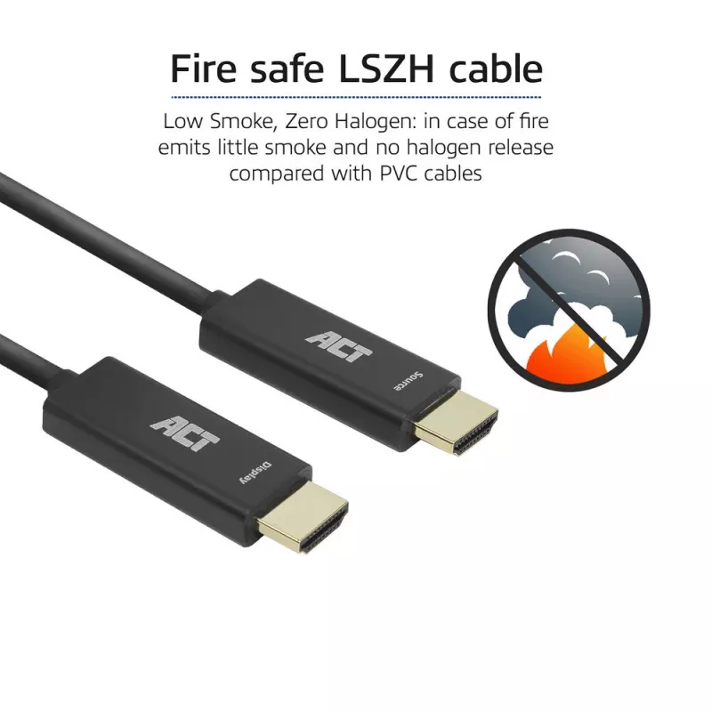 ACT 50 meetrit HDMI Premium High Speed 4K Active Optical kaabel v2.0 LSZH HDMI-A isane - HDMI-A isane