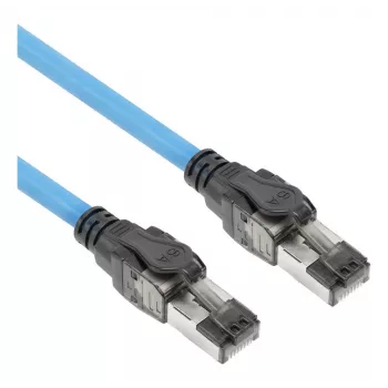 ACT sinine 50 meetrit S/FTP CAT6A B2ca PoE++ 100W täisjuhtmega tehases monteeritud paigalduskaabel, RJ45 isane – isane