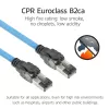 ACT sinine 75 meetrit S/FTP CAT6A B2ca PoE++ 100W solid prefab paigalduskaabel, RJ45 isane – isane