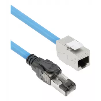 ACT sinine 65-meetrine S/FTP CAT6A B2ca PoE++ 100W täisjuhtmest eeltermineritud paigalduskaabel, RJ45 isane – emane