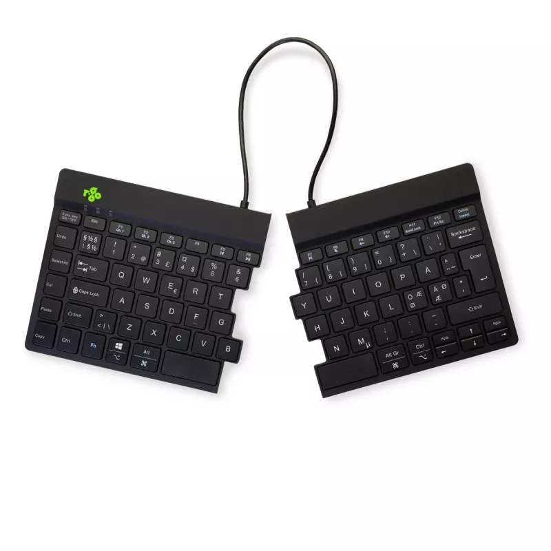 R-Go Tools ergonoomiline klaviatuur R-Go Split Break koos pausitarkvaraga, ergonoomiline poolitatud klaviatuur, QWERTY (NORDIC), Bluetooth, must