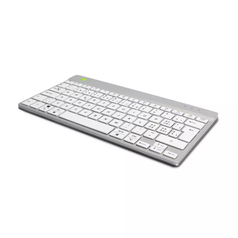 R-Go Tools ergonoomiline klaviatuur R-Go Compact Break, kompaktne klaviatuur pausitarkvaraga, QWERTZ (CH), Bluetooth, valge