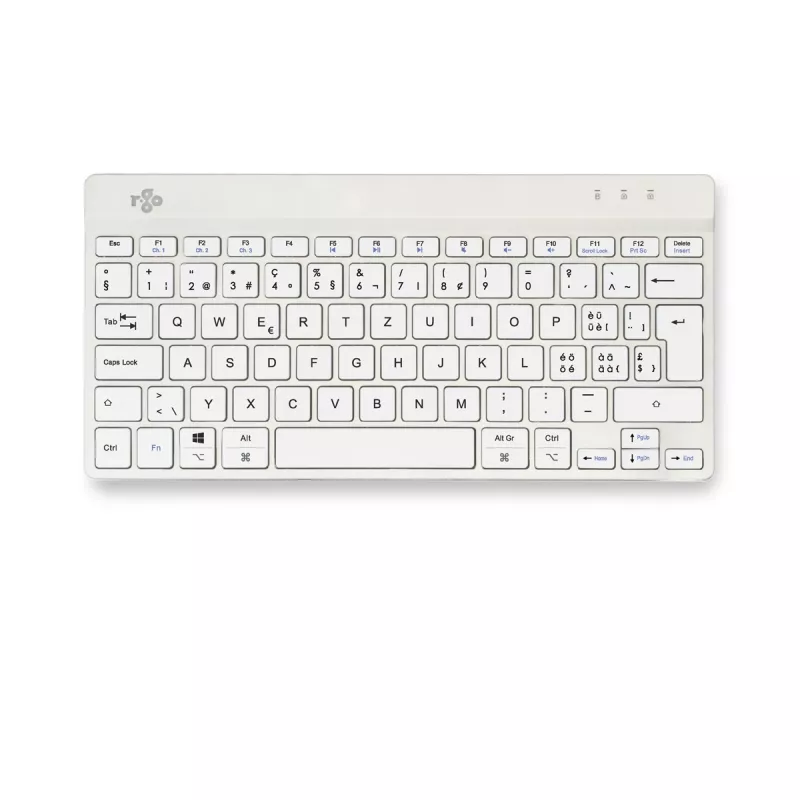 R-Go Tools ergonoomiline klaviatuur R-Go Compact Break, kompaktne klaviatuur pausitarkvaraga, QWERTZ (CH), Bluetooth, valge