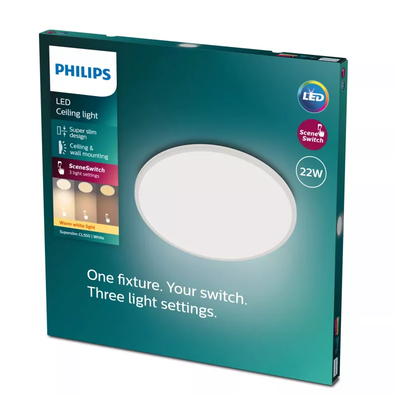 Laevalgusti Philips Functional Super õhuke 22 W valge ümmargune LED