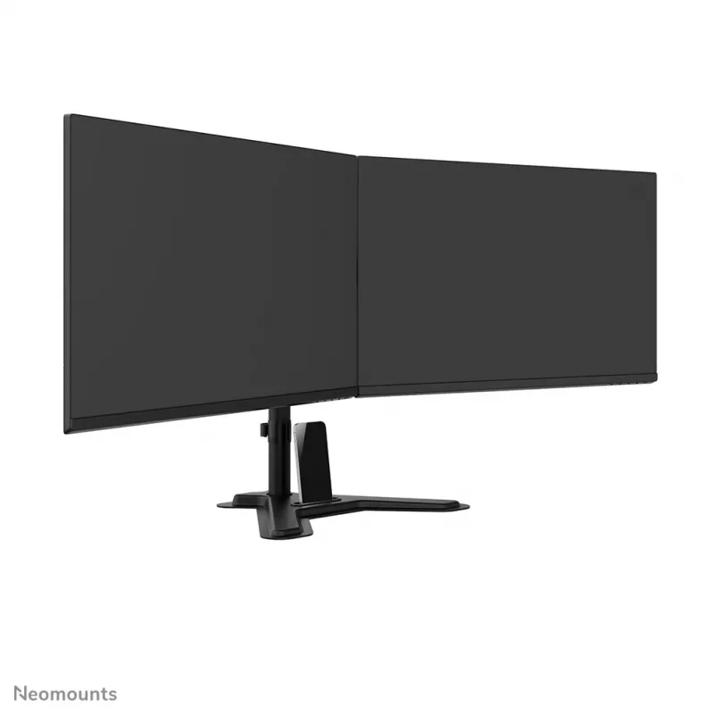 Kahe monitori alus Neomounts DS45-600BL2 ekraanidele 10–32 tolli, toetab 2 kuvarit, max 6 kg, VESA 75x75–100x100, vabaltseisev, must