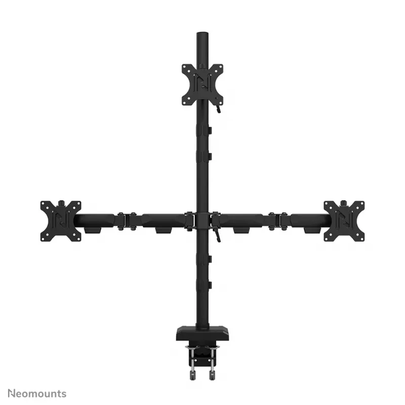 Neomounts DS60-600BL2-1 kolmekordne monitorihoidik 10-32 tolli, Klamber/Läbiviigukinnitus, 9 kg, 25.4 cm (10 tolli), 81.3 cm (32 tolli), 100 x 100 mm, Must