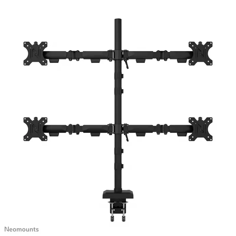 Neomounts DS60-600BL2-2 nelja monitori käsi 10–32-tollistele ekraanidele, VESA 75x75–100x100, maksimaalne koormus 8 kg, klamber/laualäbiviik, must