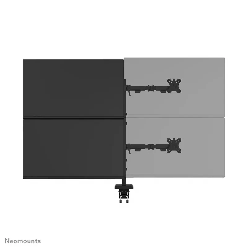 Neomounts DS60-600BL2-2 nelja monitori käsi 10–32-tollistele ekraanidele, VESA 75x75–100x100, maksimaalne koormus 8 kg, klamber/laualäbiviik, must