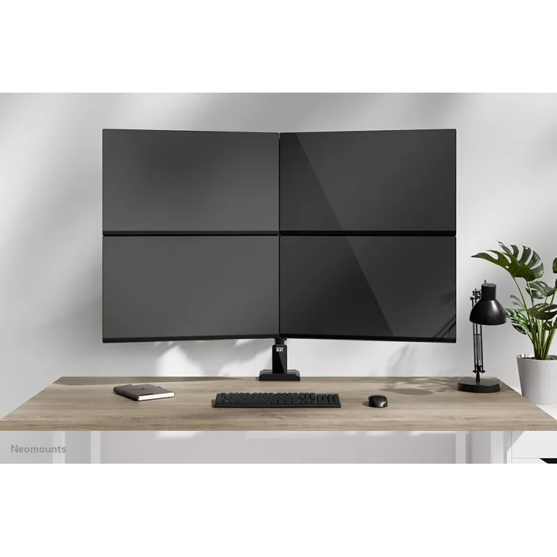 Neomounts DS60-600BL2-2 nelja monitori käsi 10–32-tollistele ekraanidele, VESA 75x75–100x100, maksimaalne koormus 8 kg, klamber/laualäbiviik, must