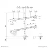 Neomounts DS60-600BL2-2 nelja monitori käsi 10–32-tollistele ekraanidele, VESA 75x75–100x100, maksimaalne koormus 8 kg, klamber/laualäbiviik, must