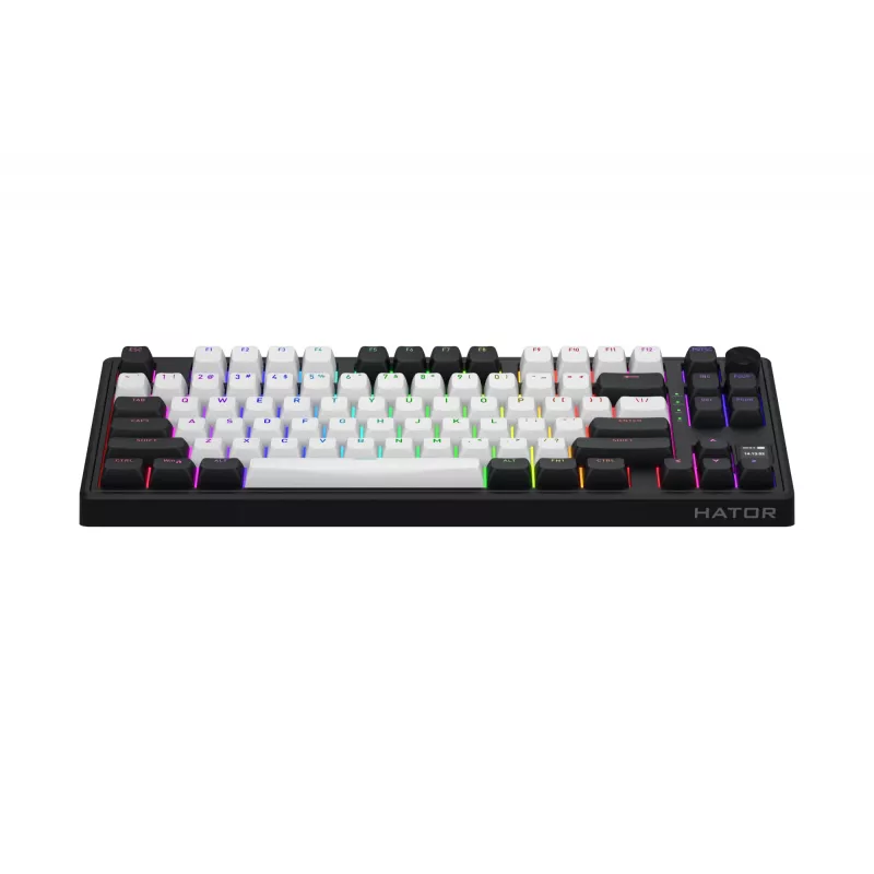 HATOR Skyfall 80 MAG ULTIMA 8K juhtmevaba klaviatuur Mängimine USB + RF juhtmevaba + Bluetooth QWERTY USA inglise Must, Valge