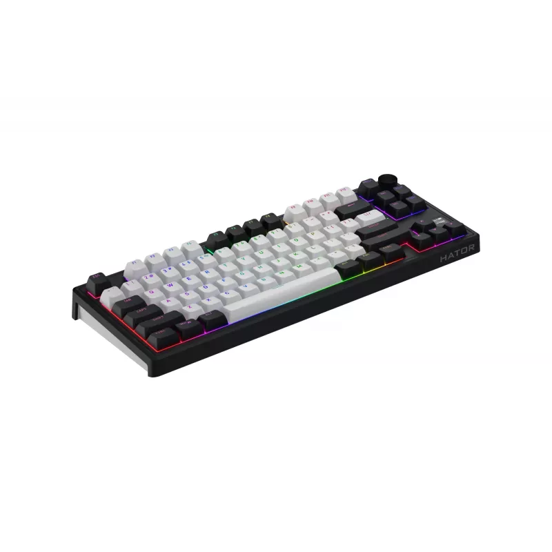 HATOR Skyfall 80 MAG ULTIMA 8K juhtmevaba klaviatuur Mängimine USB + RF juhtmevaba + Bluetooth QWERTY USA inglise Must, Valge