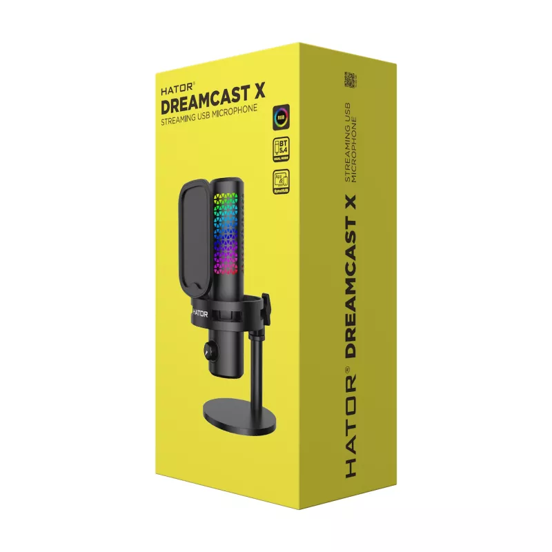 HATOR Dreamcast X, Must, taskuhäälingu mikrofon, -32 dB, 20 - 16000 Hz, 16 bit, 96 kHz, 70 dB