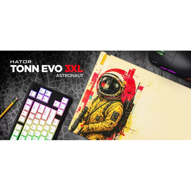 HATOR Tonn EVO 3XL Astronaut mänguhiirematt, kummist, mitmevärviline