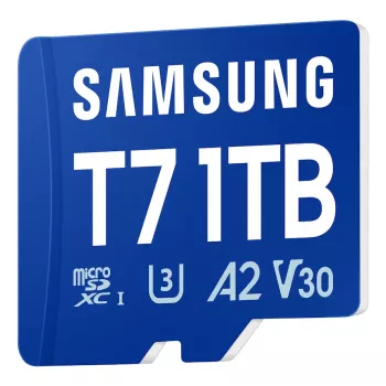 Samsung T7 microSD-kaart, 1 TB, MicroSDXC, UHS-I, 170 MB/s, Klass 3 (U3), V30