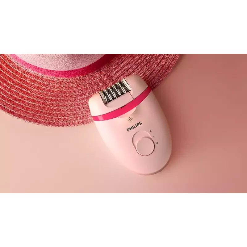 Philips Satinelle Essential BRE285/00 juhtmega epilaator, valge/roosa