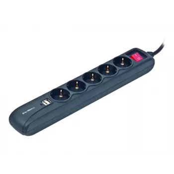 Pikendusjuhe 1,5 m / 5 pistikupesa + 2 USB SPG5-U2-5 Gembird