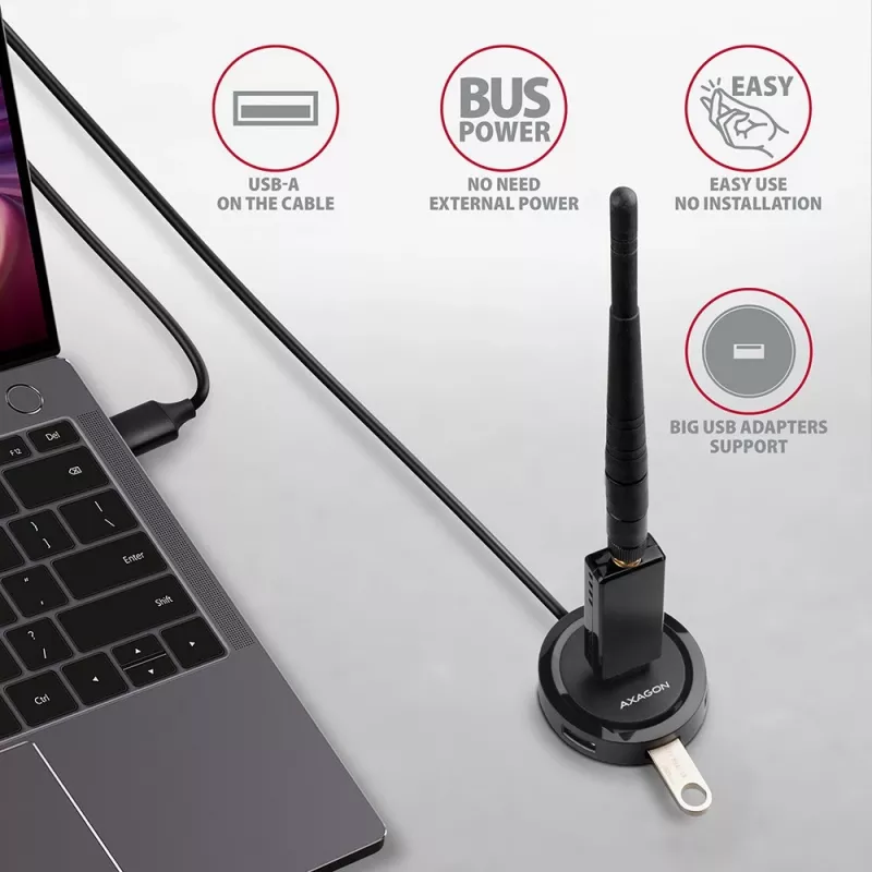 AXAGON HUE-P1AL Hub 4-pordiline USB 3.2 Gen 1 ÜMAR