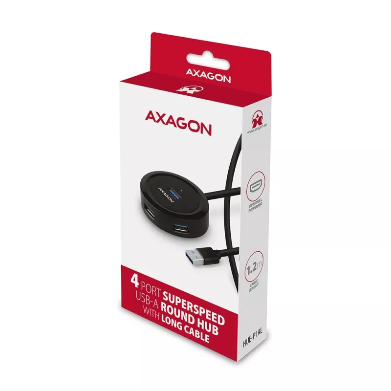 AXAGON HUE-P1AL Hub 4-pordiline USB 3.2 Gen 1 ÜMAR
