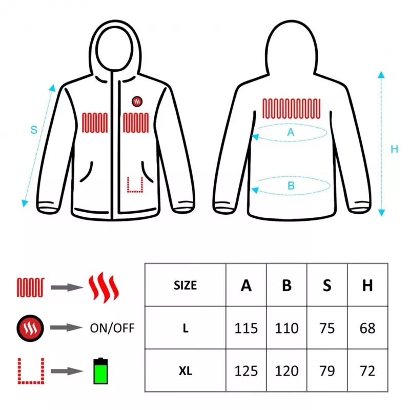 Meeste soojendusega jakk, suurus: L, XL
