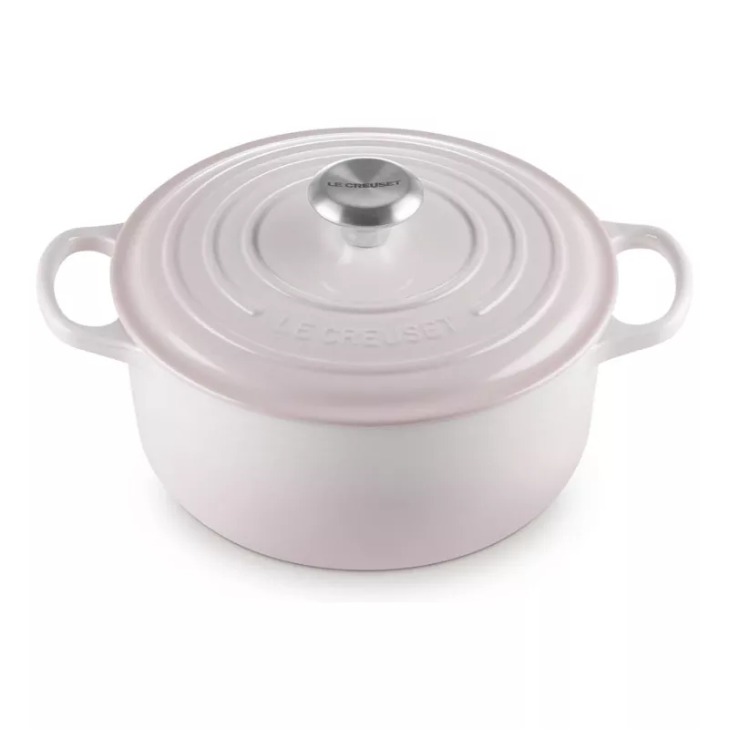Le Creuset Signature malmpott 24 cm ümmargune kastrul merekarbi roosa