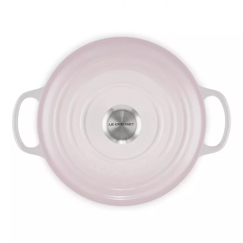 Le Creuset Signature malmpott 24 cm ümmargune kastrul merekarbi roosa