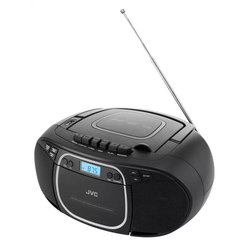 Portable CD player JVC RC-E451B Must — CD/MP3, Bluetooth, FM 87.5–108 MHz, USB, AUX, 3.2W RMS