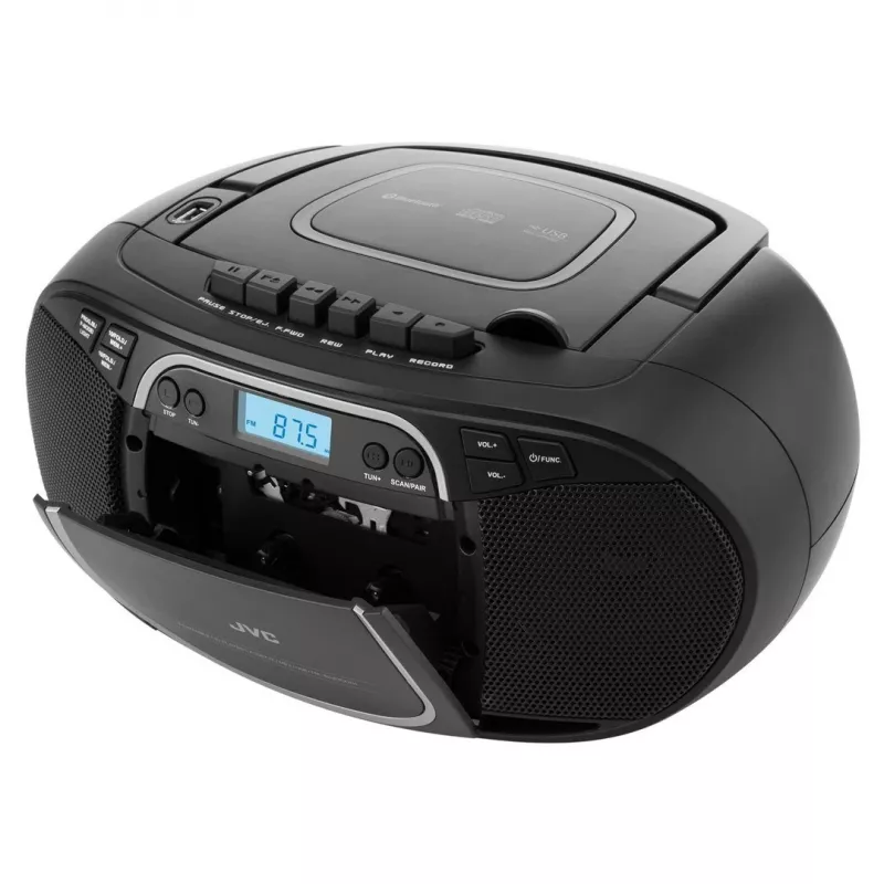 Portable CD player JVC RC-E451B Must — CD/MP3, Bluetooth, FM 87.5–108 MHz, USB, AUX, 3.2W RMS