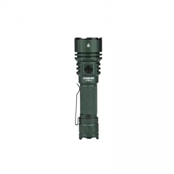 Käsitaskulamp AceBeam L16 2.0 roheline — laetav 21700 Li‑Ion, 5000 mAh, kuni 2100 lm, IP68, 7 väljundastet