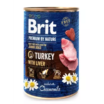 Brit Premium by Nature Junior Turkey with Liver märg koeratoit kalkuniga ja maksaga 400 g