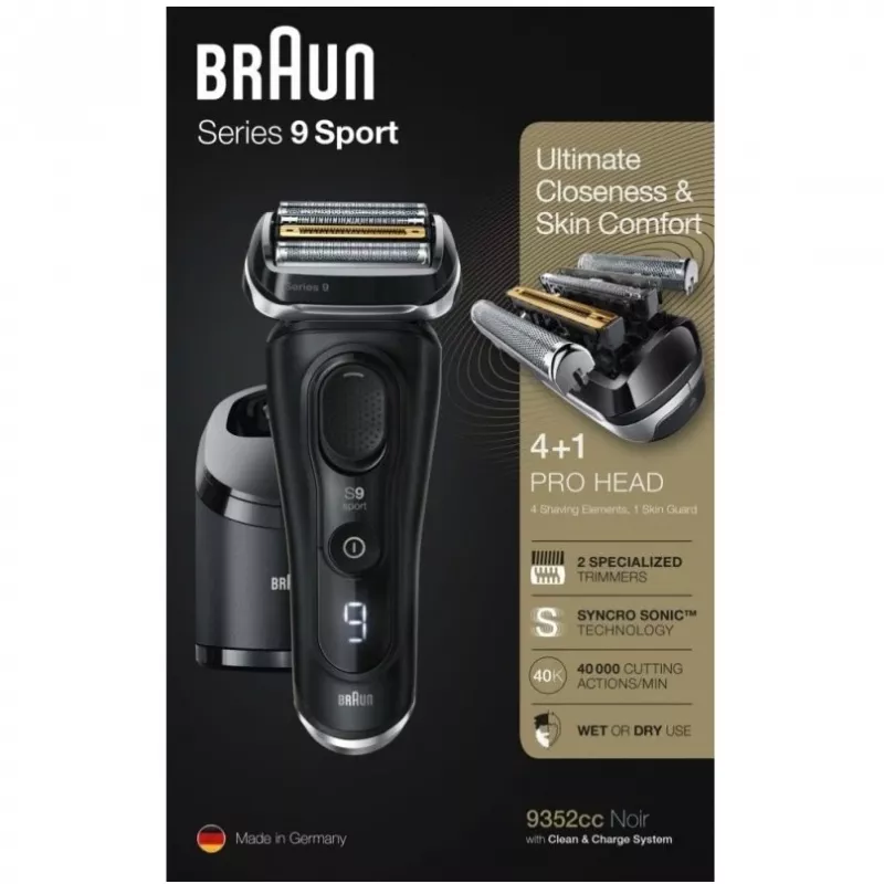 Braun Series 9 9352cc Sport habemeajaja Trimmer Must Hall